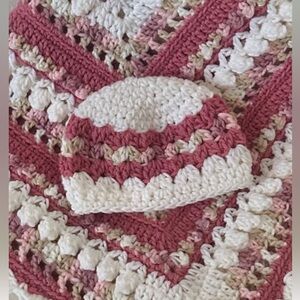 Baby blanket and hat crochet handmade